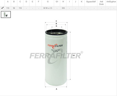 Фильтр масляный Fera Filter FSO1130/1MT (P559000/BD7154)