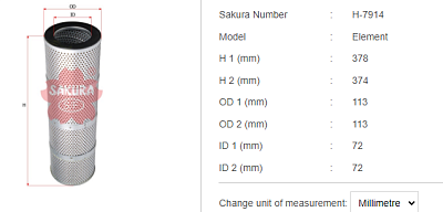 Фильтр гидравлический Sakura H7914 (PT9162/P550037)