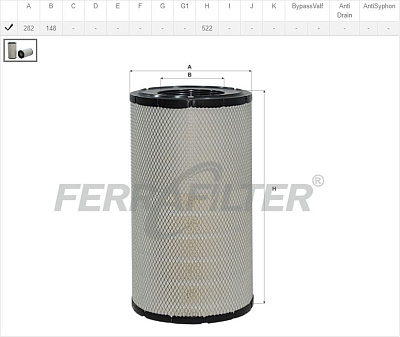 Фильтр воздушный Fera Filter FAR2852/1M (263G2-37051)