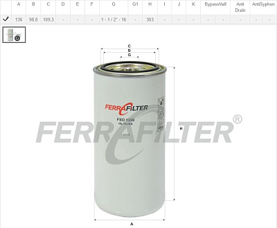 Фильтр масляный Fera Filter FSO1330 (P554005/B99)