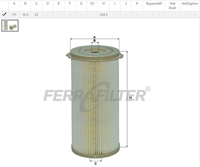 Фильтр топливный Fera Filter FCF1124/1C (P552020/PF7890-10)